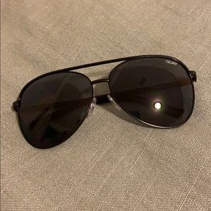 Quay Australia Black Aviator Sunglasses